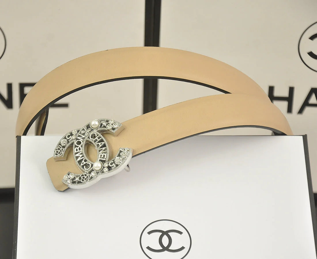 2025 6 color rhinestone pearl letter belt