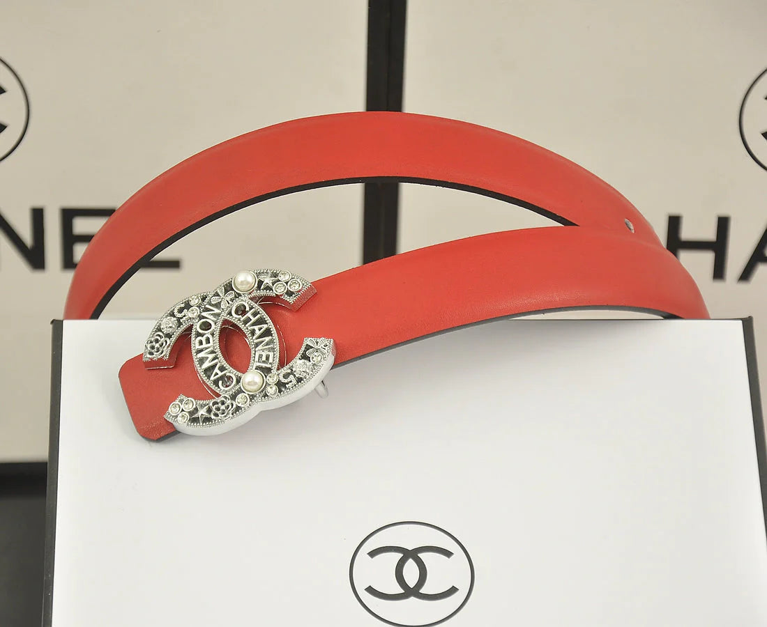 2025 6 color rhinestone pearl letter belt