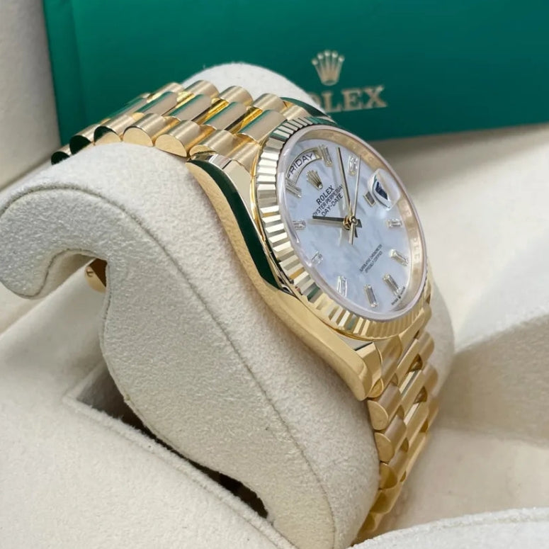 Women And Man Day Date heaven How stunning is this 36-40mm DayDate with a mother of pearl dial watch