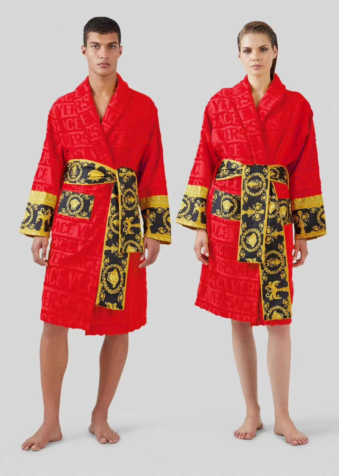 2025 pure cotton bathrobe absorbent four seasons wearable nightgown unisex T-shirt