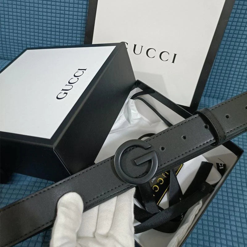 2025 3 Colors Single G Black Leather Belt
