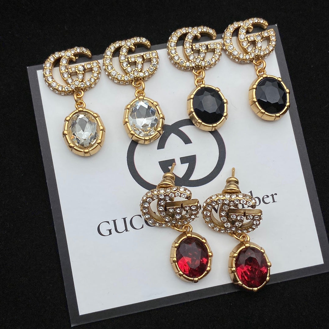 2025 Alphabet crystal earrings