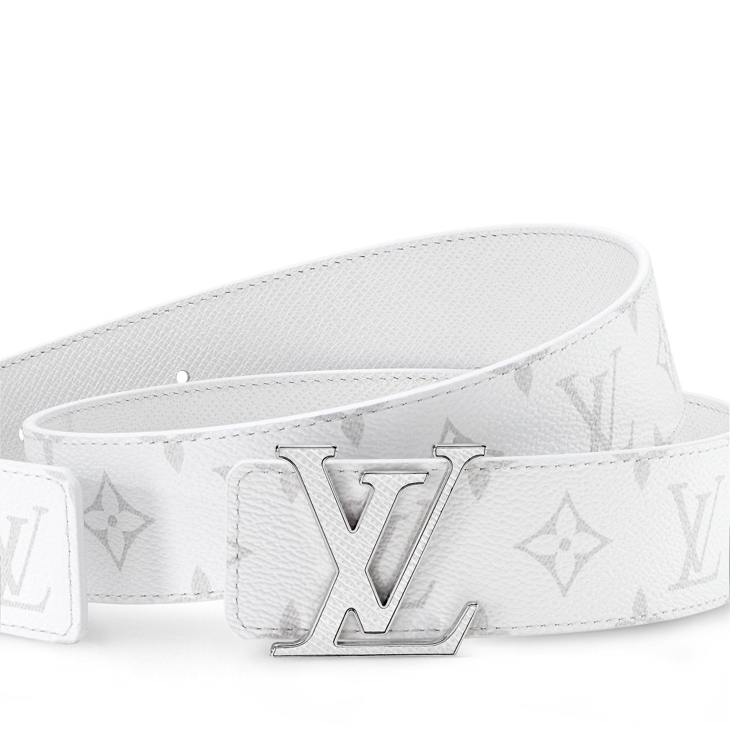 2025 Classic Silver Buckle White Plaid Men's Belt 259