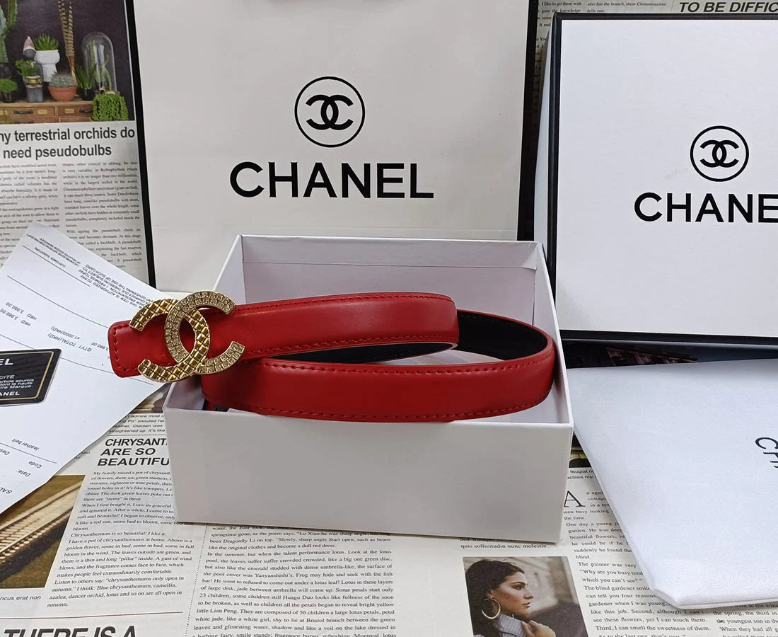 2025 5 Colors Double C Rhinestone Belt