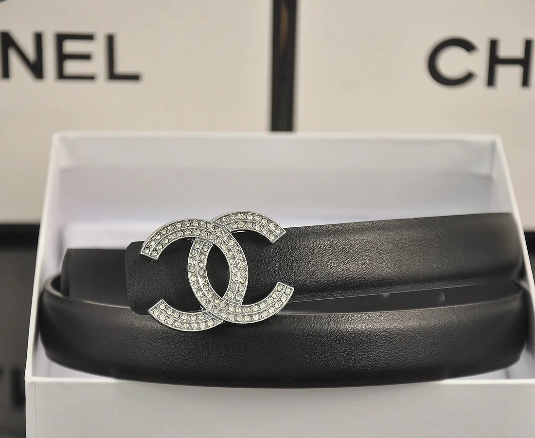 2025 6 color double C pearl rhinestone belt