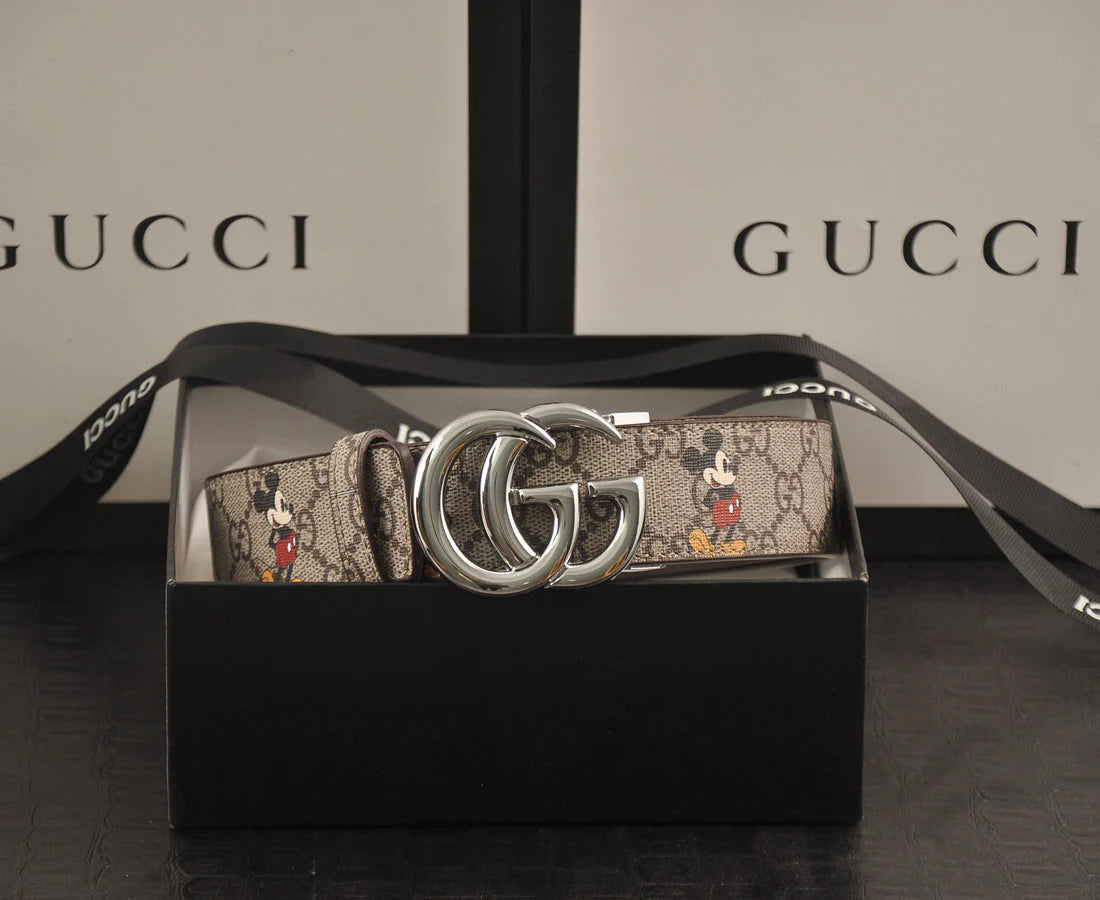 2025 3-color double G Mickey Mouse print belt