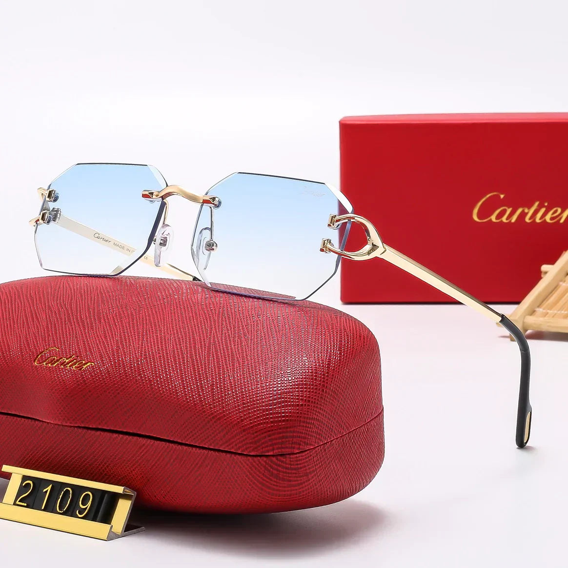 2025 5 Colors Fashion Frameless Sunglasses2109