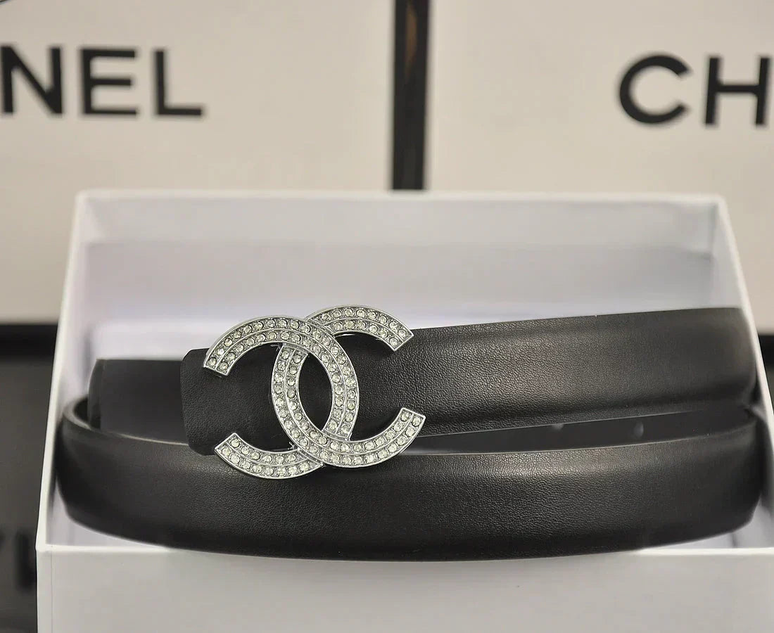 2025 6 color double C pearl rhinestone belt