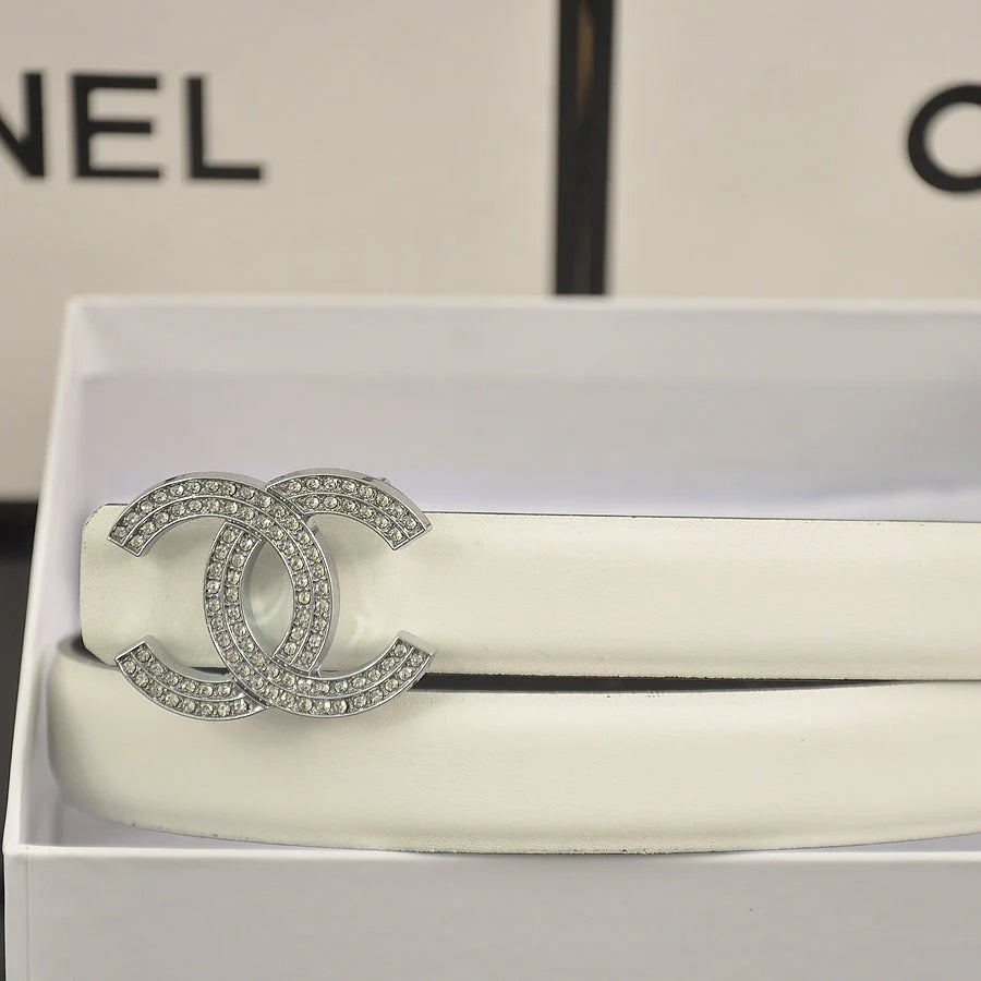 2025 6 color double C pearl rhinestone belt