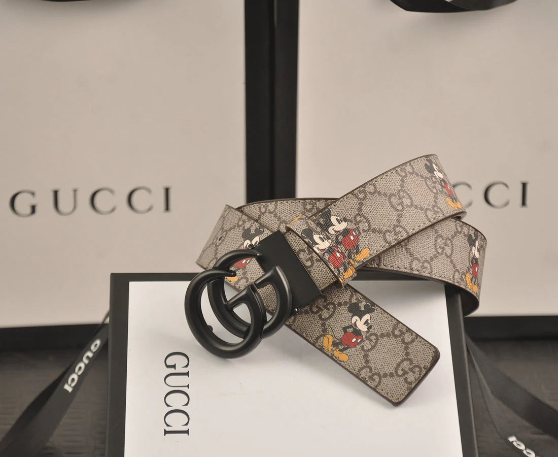 2025 3-color double G Mickey Mouse print belt