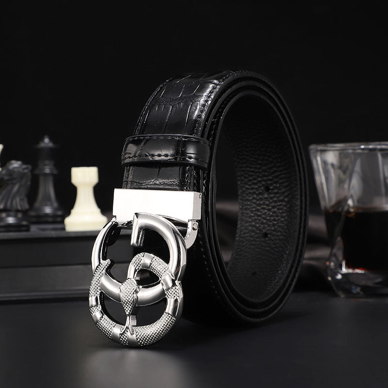 2025 3 Colors printed letter leather belt