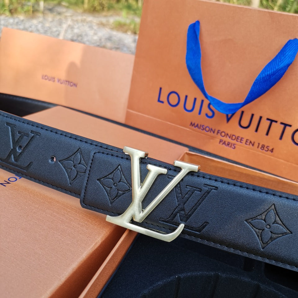 2025 Double Buckle Embossed Men's Belt