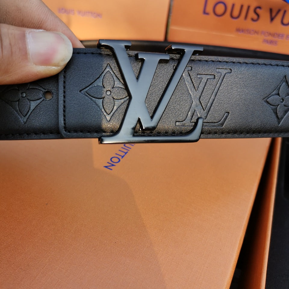 2025 Double Buckle Embossed Men's Belt