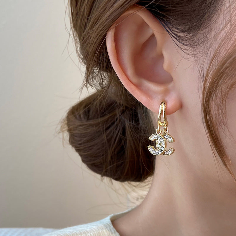 2025 Classic double letter short earrings