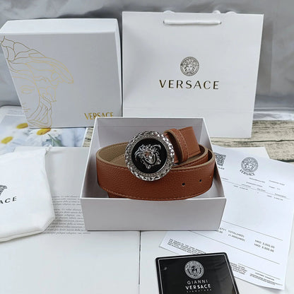 2025 4 Colors  lion head double-sided lychee pattern belt