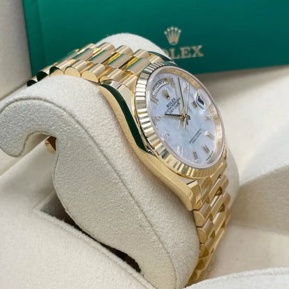 Women And Man Day Date heaven How stunning is this 36-40mm DayDate with a mother of pearl dial watch