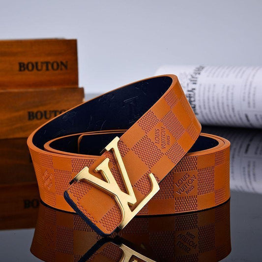 2025 3 Colors  New Letter Brown Leather Belt