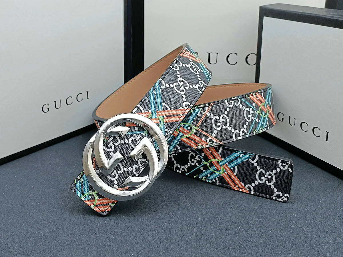 2025 3 Colors  double G stripe calico belt