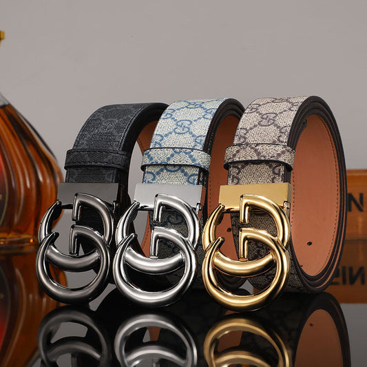 2025 3 Colors  printed letter leather belt