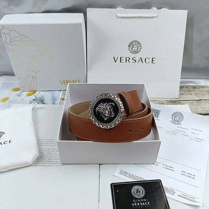 2025 4 Colors   lion head double-sided lychee pattern belt